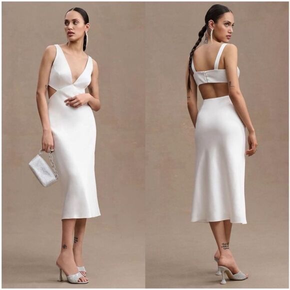 Sachin + Babi Dresses & Skirts - Sachin & Babi Sierra V-Neck Cutout Satin Dress by BHLDN NWT 2
